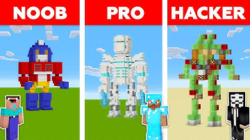 Minecraft NOOB vs PRO vs HACKER: WORKING ROBOT BUILD CHALLENGE in Minecraft / Animation