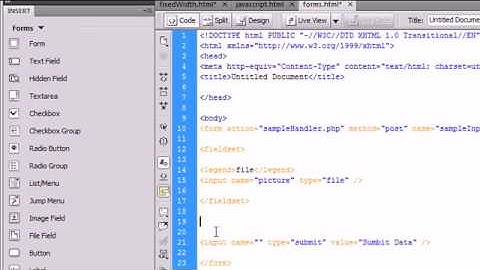 Dreamweaver CS4 Tutorial - 25 - Fieldsets, Jump Menus, and More!