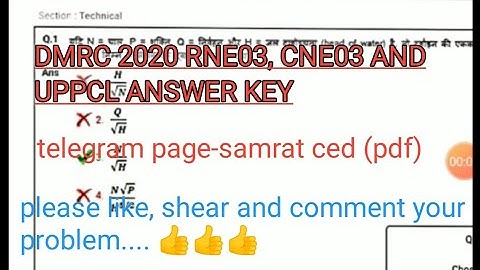 DMRC answer key 2020