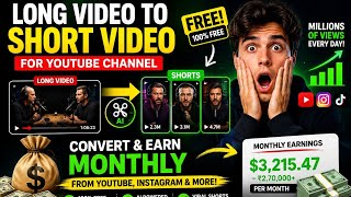 Turn 1 Long Video Into 10+ Shorts FREE 🤯 | Get Millions of Views with AI!