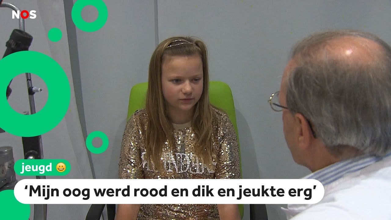 Kyara kreeg haren van eikenprocessierups in haar oog