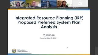 CPUC Workshop on Integrated Resource Planning Proposed Preferred System Plan Analysis (Sept 1, 2021)