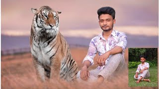 Tiger Photo Edit 😱🔥🔥|| Picsart Editing || SketchBook face smooth screenshot 4