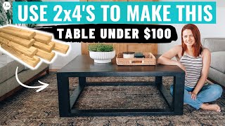 Modern Coffee Table Using 2x4's! EASY 3 HOUR PROJECT! Built In One Day Wood Project!!