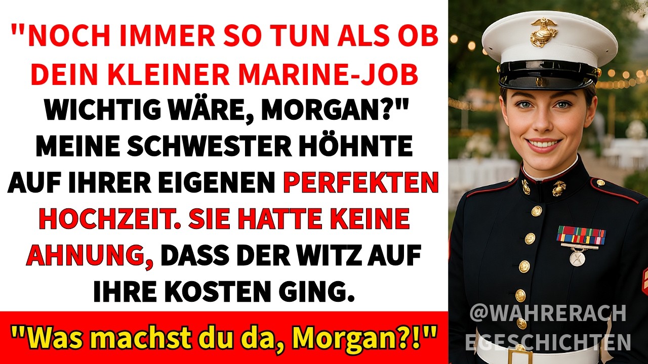Meine Schwester stand in ihrem Traumkleid auf der Tanzfläche, als sie mir direkt in die Augen sah und sagte: „Du bist immer noch ein Niemand, Morgan.“ Ich trug das silberne Erkennungsmarke an...