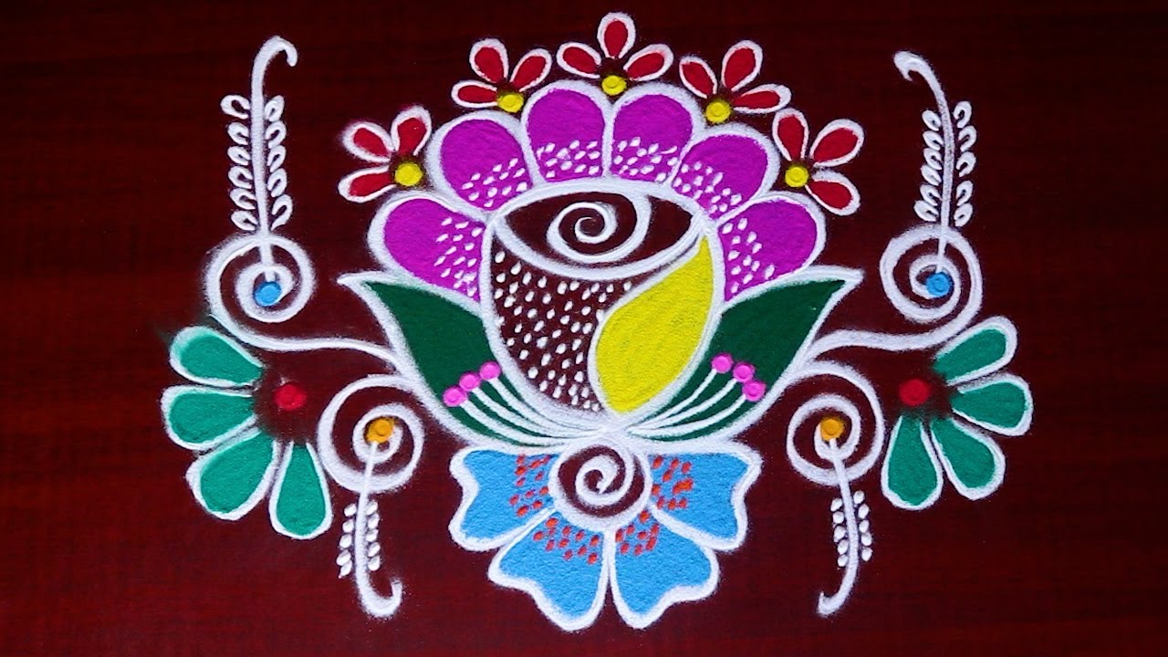 simple colour kolam new design🌷(15-05-2024)By AnithaRangoli|🌼rangoli|🌺Kolam|🌻Muggulu| @anitharangoli