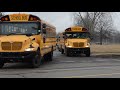 School Buses Leaving Romulus Middle School