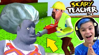 WE TURNED HELLO NEIGHBORS SISTER INTO A STATUE! Scary Teacher 3D NEW UPDATE