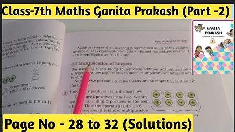 Class 7 Maths |Ganita Prakash Part 2| Chapter 2 Operation with Integers | Page No - 28to32|Solutions