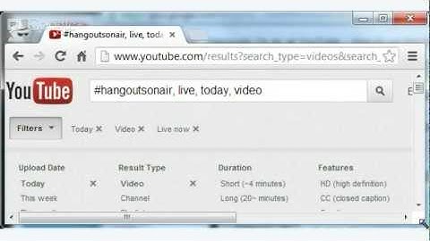 Hangouts On Air at YouTube How do we find them? by Mike Downes 23 Nov 12