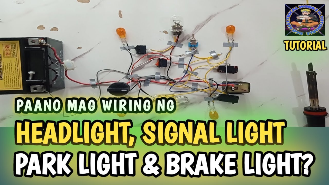 PAANO MAGWIRING NG HEADLIGHT, PARK LIGHT, SIGNAL LIGHT & BRAKE LIGHT #motorcycle #tutorial