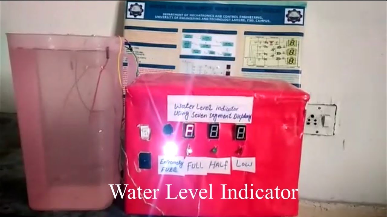 Water Level Indicator using IC's 7404 and 7408 with 7-segment Display ...