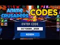 🎯 Anime Crusaders Codes (October 2025) – All Working Codes! 💥