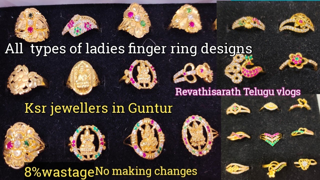 latest gold lakshmi devi finger rings // light weight with price 👍 -  YouTube