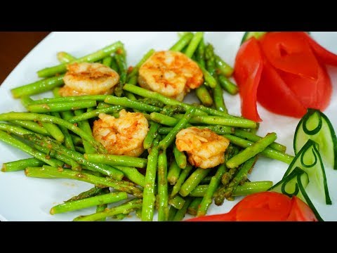 Video Tôm Xào Măng Tây | Thực Đơn Healthy | Bếp Son - youtube