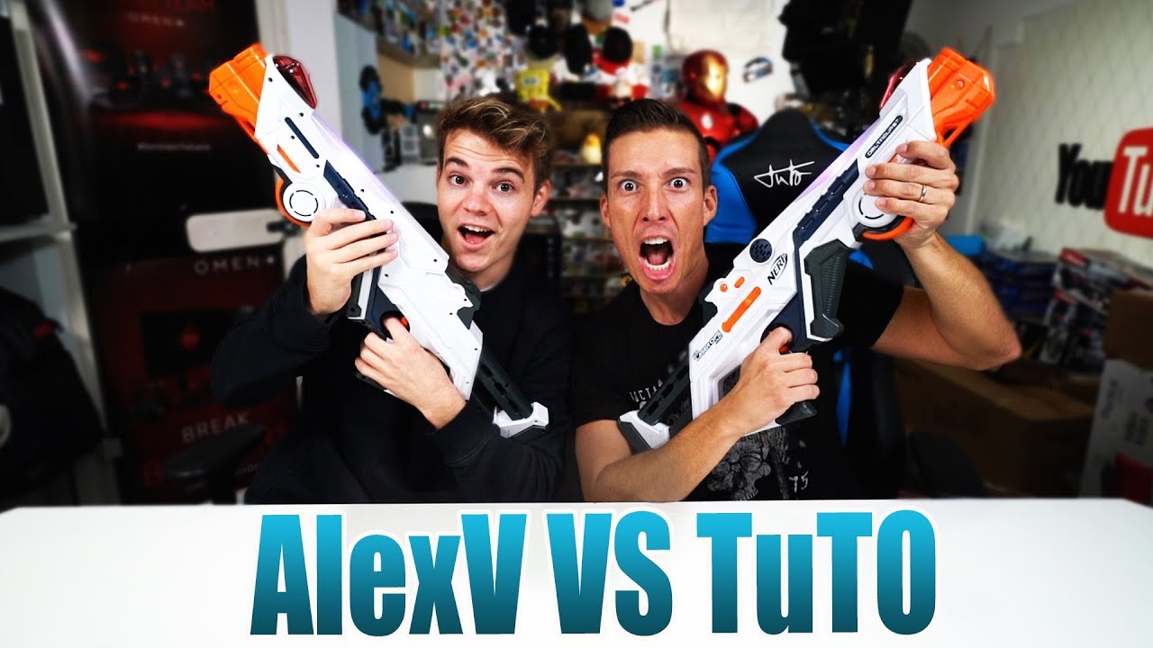AlexV vs TuTo Nerf Laser Ops Battle | Unboxing - Review [Deutsch/German]