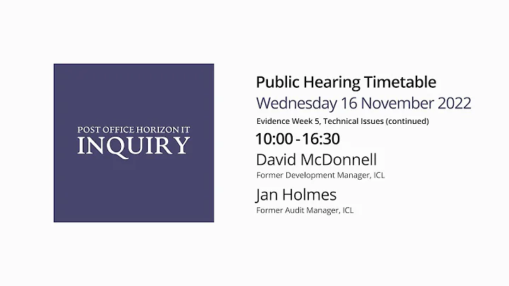 Post Office Horizon IT Inquiry - Jan Holmes - Day ...