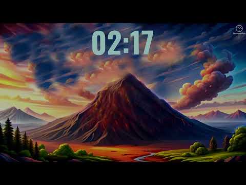 5 Minute Volcano Blast Timer 🌋⏳ | Ticking + Background Warning + Start & End Alert