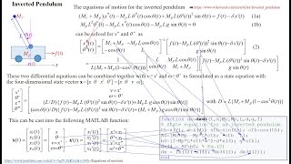 MATLAB Simulation/Animation of an Inverted Pendulum with LQR (Linear Quadratic Regulator)
