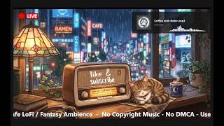 Neko Zen: Cozy Cafe Lofi Radio ☕Rainy Night⛈️ [Study•Relax•Sleep] • No Copyright / Safe for Streams