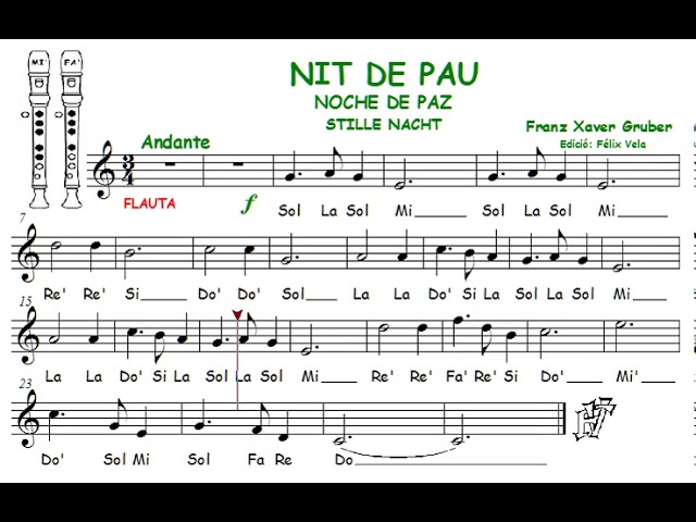 Cancion Noche De Paz En Flauta Notas fity.club