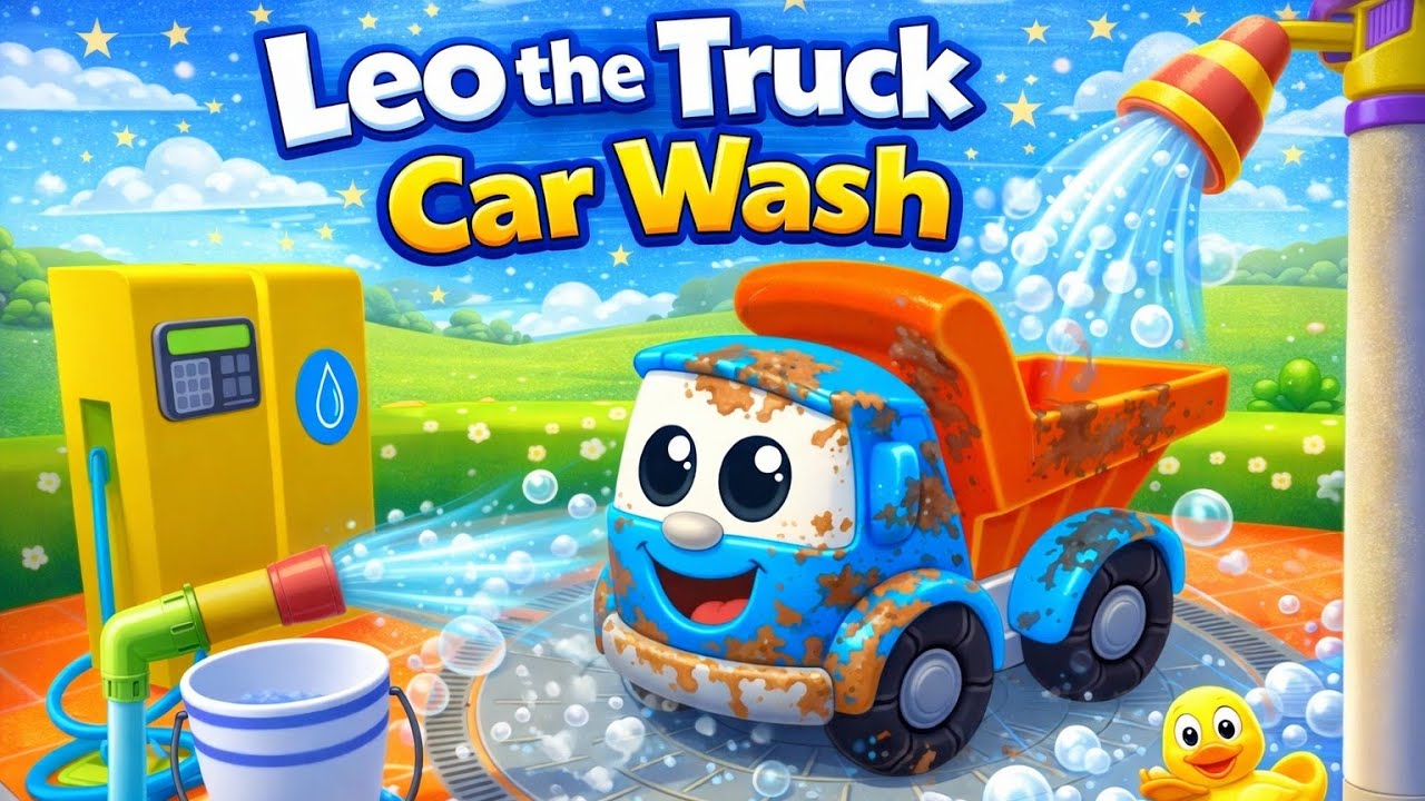 Leo the Truck Car Wash 🚿 | Kids Songs & Nursery Rhymes | Truck Wash Cartoon for Kids