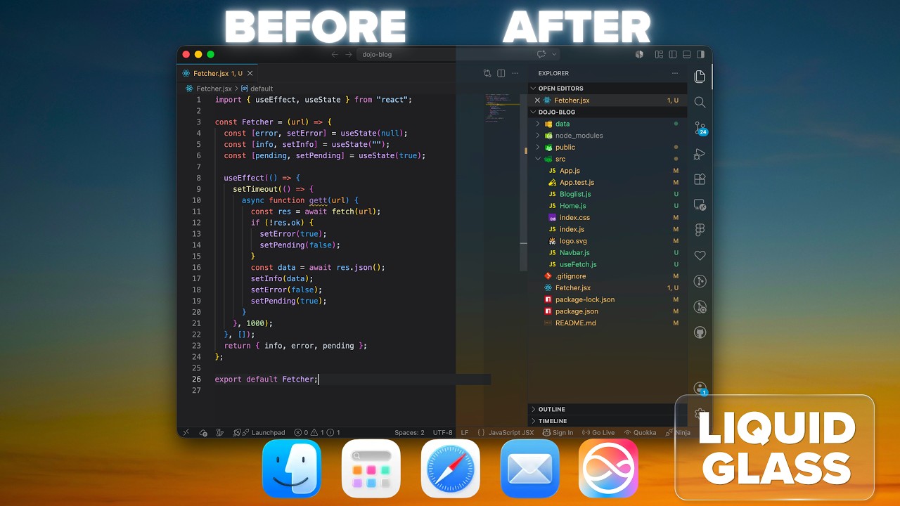 How To Make VS Code Look Like macOS Liquid Glass - YouTube