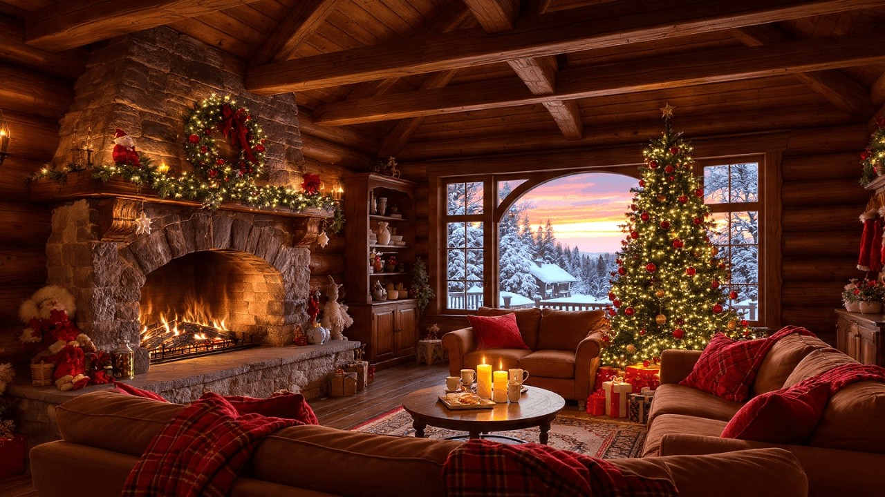 Warm Fireplace Smooth Jazz for Deep Study | Calm Instrumental Relaxing Evening Ambience