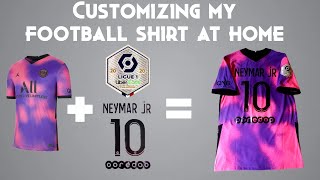 Apply a football shirt nameset at home DIY: PSG x Jordan 4th kit 2020/21 Neymar JR Nike Vaporknit screenshot 5