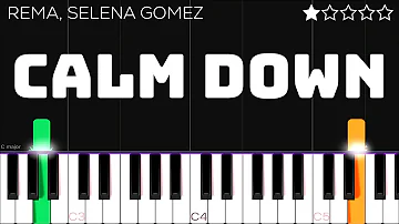 Rema, Selena Gomez - Calm Down | EASY Piano Tutorial