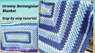 Famous Rectangle blanket pattern| modern granny rectangle| how to crochet Rectangle granny square blanket Profile