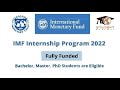 IMF Internship Program 2022 USA | Fully Funded