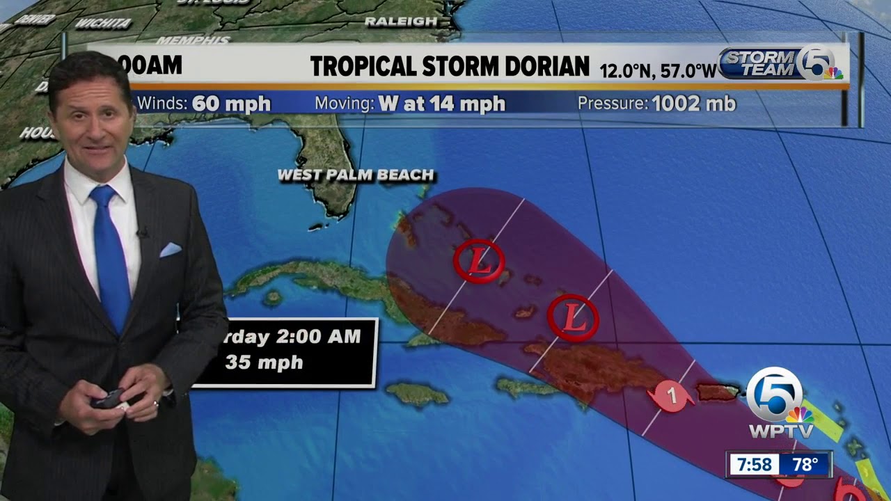 dorian prato garcia 8 a.m. tropical update: Dorian's winds hold steady at 60 mph