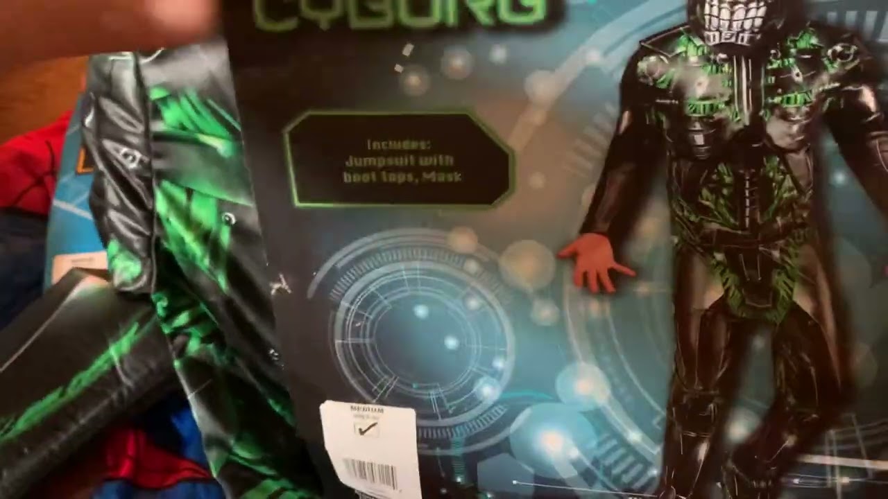 Buying advance Halloween my kids costume green cyborg spider man and pow patrol complete setjumpsuit
