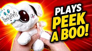 Plays peek a boo!