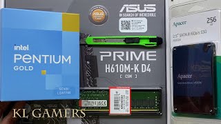 intel Pentium GOLD G7400 ASUS PRIME H610MK D4 CSM Apacer SATA SSD Simple Cheapest Desktop PC Build