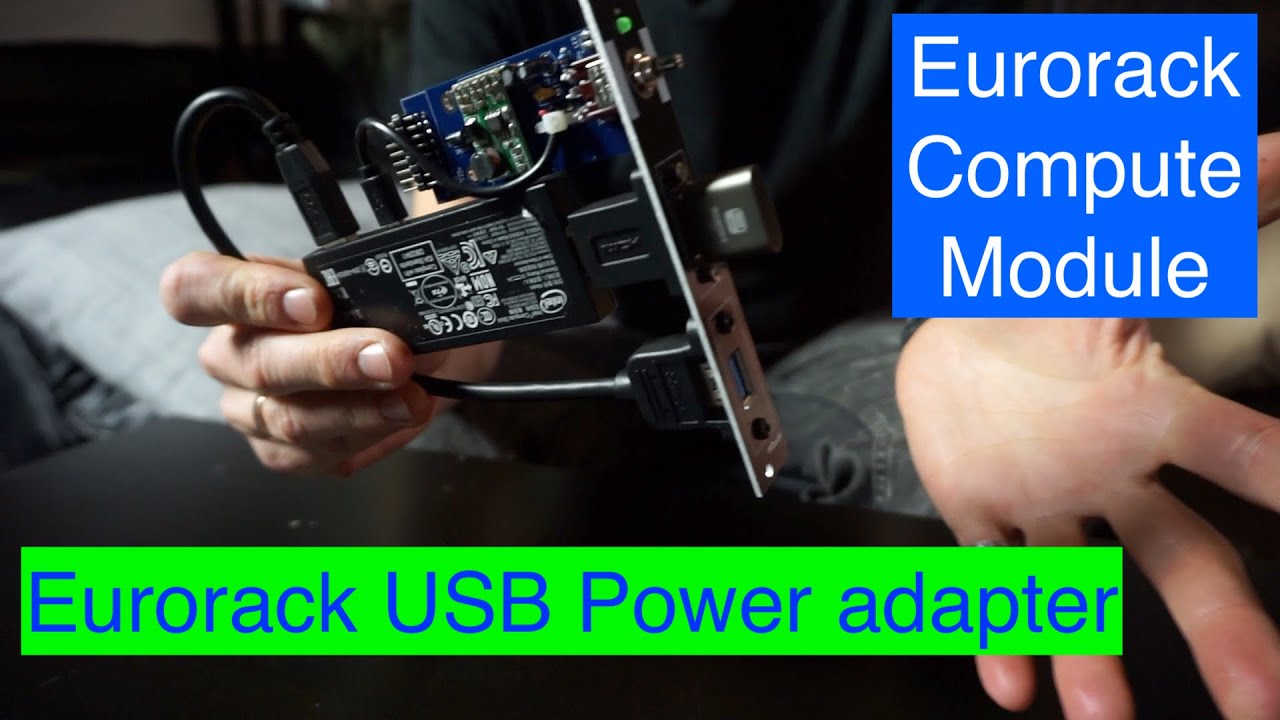 Eurorack USB power adapter and Compute faceplate for Intel and Android