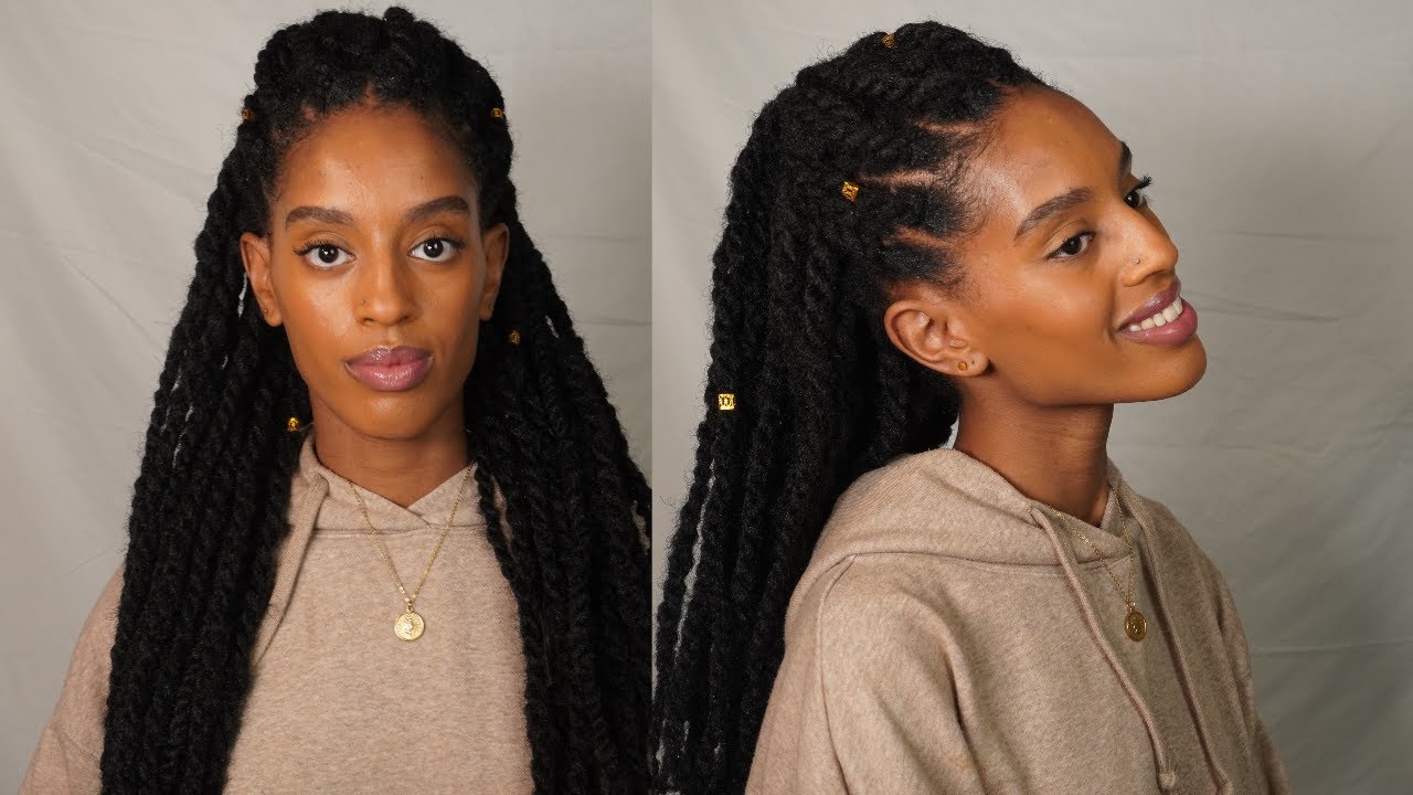 Marley twists on thick 4c hair (rubber band method) 😍 YouTube