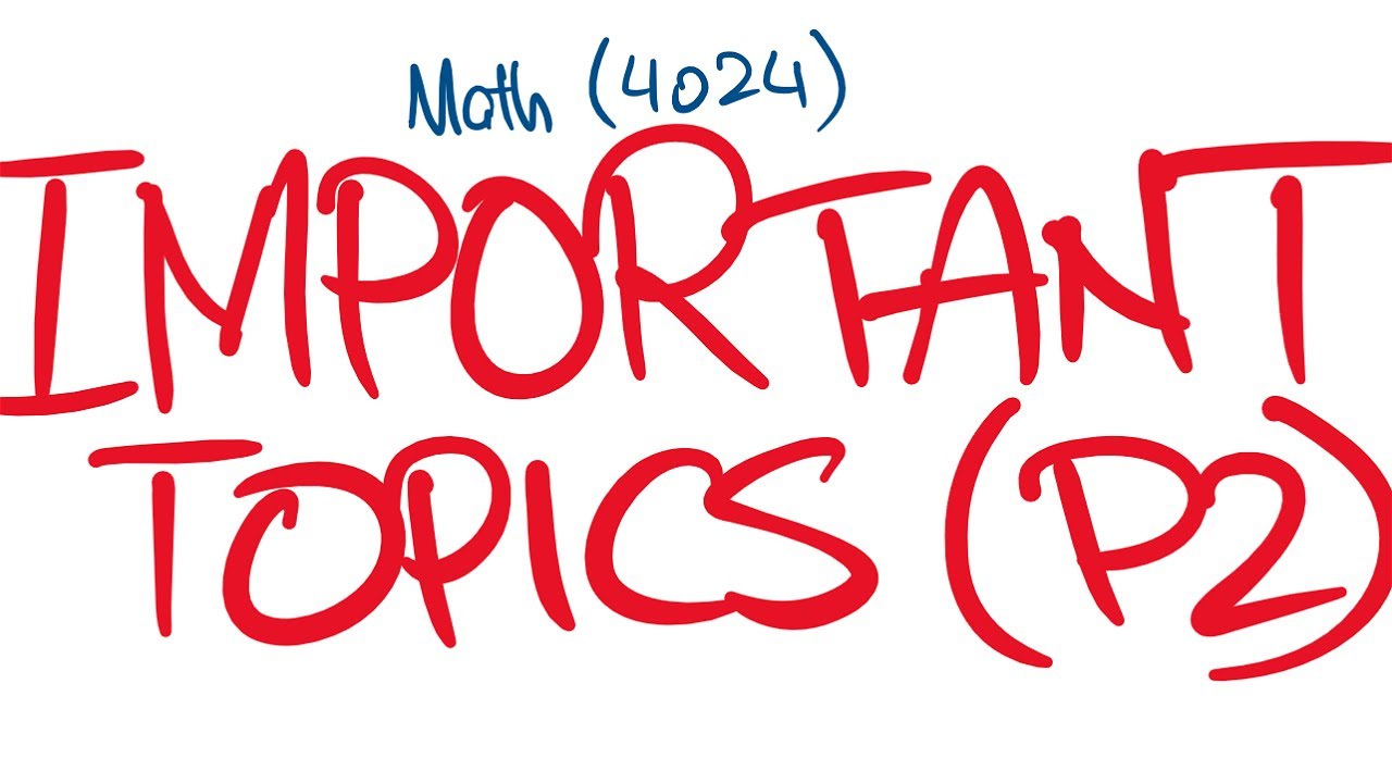P2 important topics (part 1) - YouTube