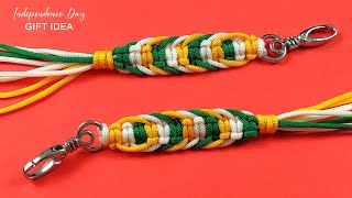 Independence day craft ideas for gift//tricolor super easy paracord keychain/macrame diy fast &amp; easy