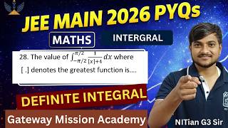 JEE Main 2026 🔥 Greatest Integer Function Integral | ∫ 1/([x]+4) dx#gatewaymissionacademy #g3sir