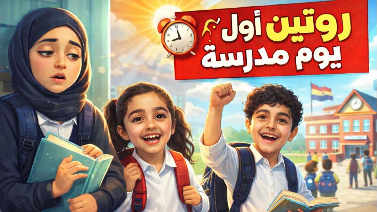روتين أول يوم مدرسة في التيرم التاني 😴🏫 | يومنا من أول ما صحينا لحد آخر اليوم