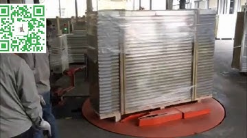 Remote Controlled pallet Turntable Stretch  wrapper with Top foil wrapper  for Plate  wrap industry