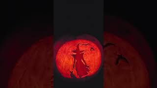 Witch and Her Cat Pumpkin Carving! #shorts