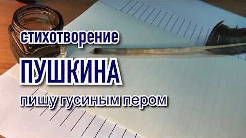 Александр Пушкин стихи писал гусиным пером. Пробую гусиное перо для письма стихотворения Пушкина.