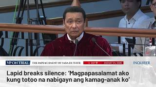 Lapid breaks silence Magpapasalamat ako kung totoo na nabigayn ang kamag-anak ko