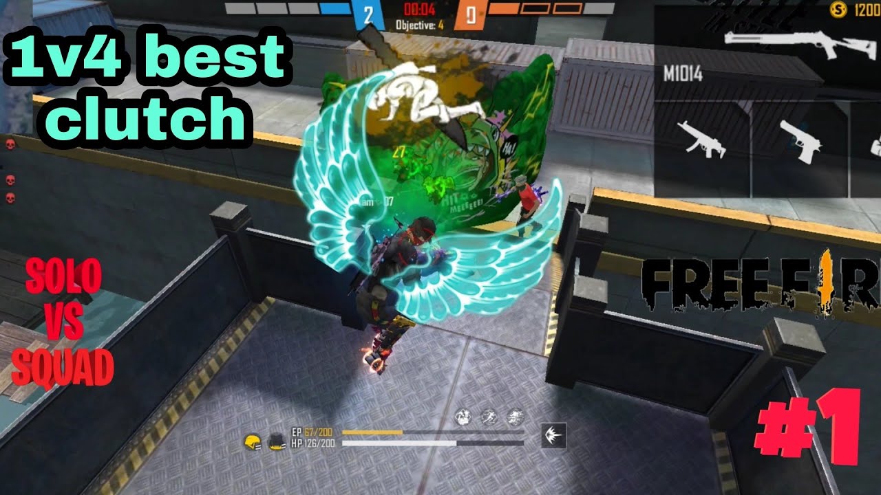 Solo Vs squad best clutches 🔥|| 1v4 best moments || #1 #freefire - YouTube