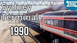 Train spotting Central Sydney Terminal 1990 - Evening & Night  XPT 86 44 class part 1