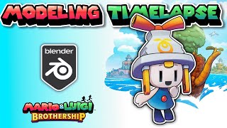 Connie (Mario & Luigi Brothership) 3D Model [Blender Modelling Time lapse]