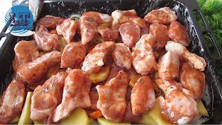 The Fastest Main Dish. With Potatoes and Sauce. Baked Chicken Recipe